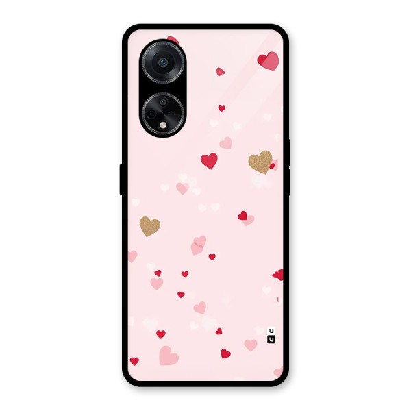 Flying Hearts Glass Back Case for Oppo F23