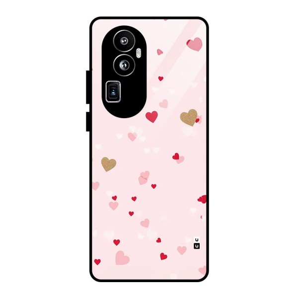 Flying Hearts Glass Back Case for Oppo Reno10 Pro Plus