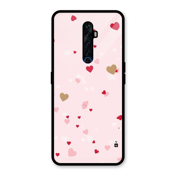 Flying Hearts Glass Back Case for Oppo Reno2 F