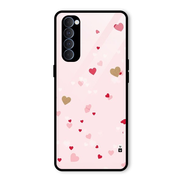 Flying Hearts Glass Back Case for Oppo Reno4 Pro