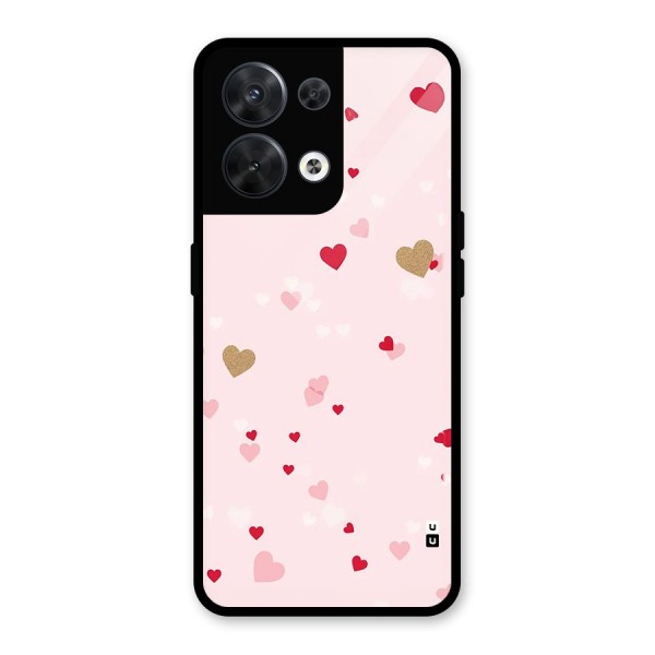 Flying Hearts Glass Back Case for Oppo Reno8 5G