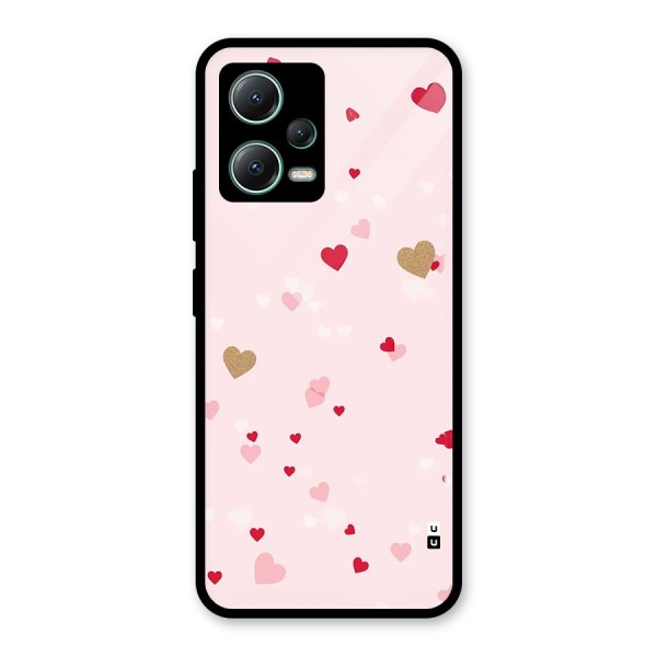 Flying Hearts Glass Back Case for Poco X5