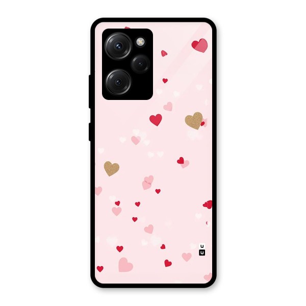 Flying Hearts Glass Back Case for Poco X5 Pro