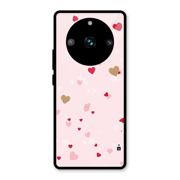 Flying Hearts Glass Back Case for Realme 11 Pro