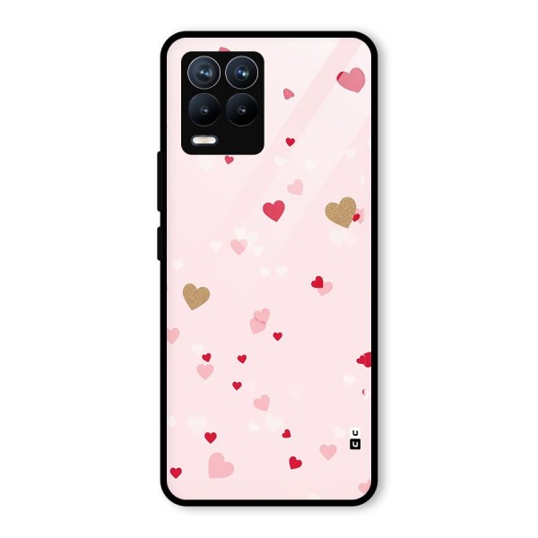 Flying Hearts Glass Back Case for Realme 8