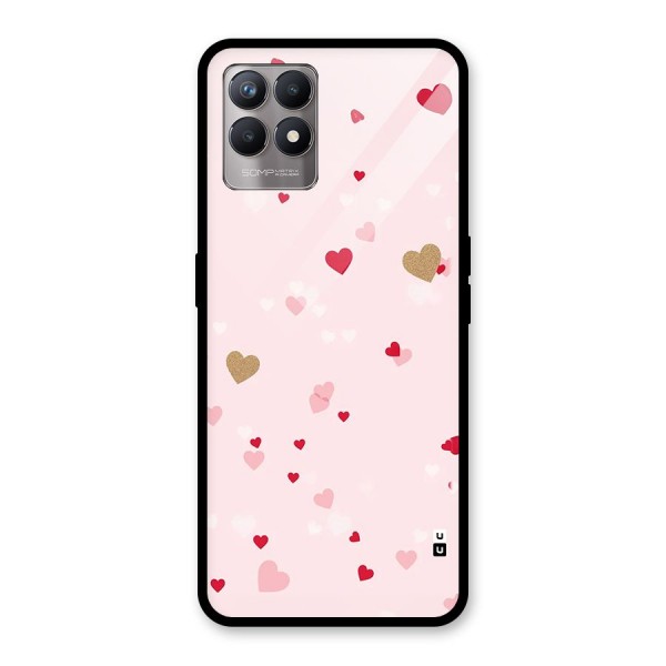 Flying Hearts Glass Back Case for Realme 8i