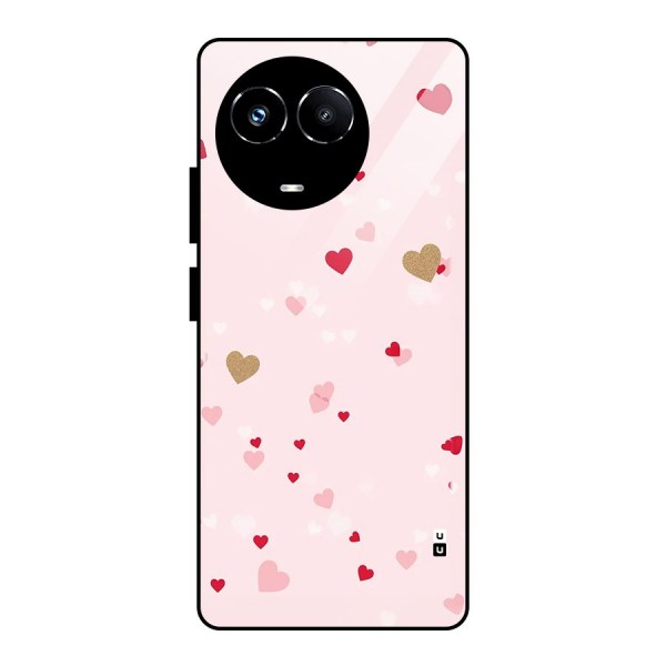 Flying Hearts Glass Back Case for Realme Narzo 60X