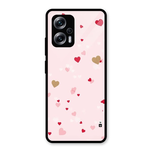 Flying Hearts Glass Back Case for Redmi K50i