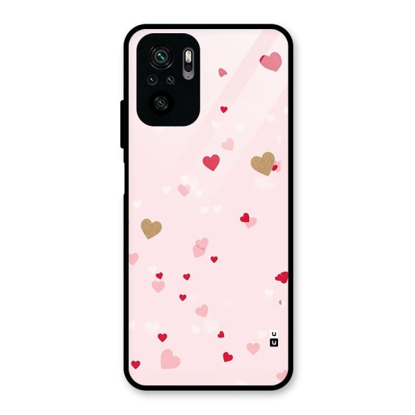 Flying Hearts Glass Back Case for Redmi Note 10