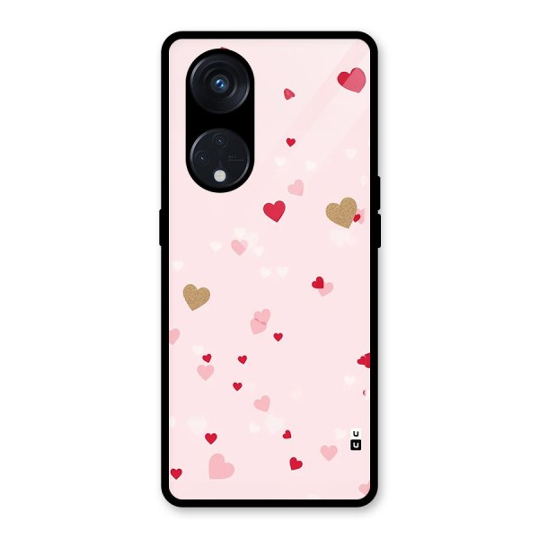 Flying Hearts Glass Back Case for Reno8 T 5G