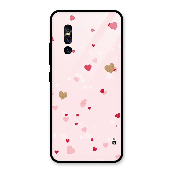 Flying Hearts Glass Back Case for Vivo V15 Pro