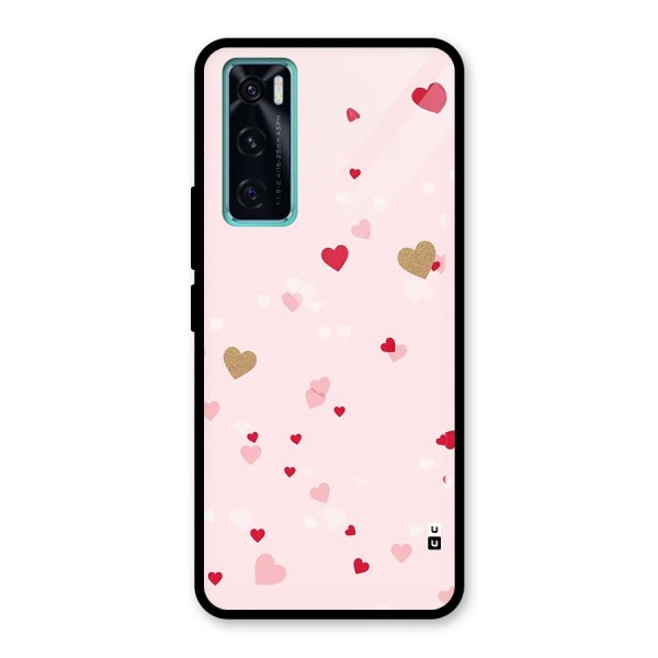 Flying Hearts Glass Back Case for Vivo V20 SE