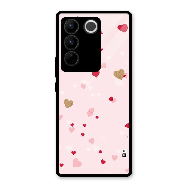 Flying Hearts Glass Back Case for Vivo V27