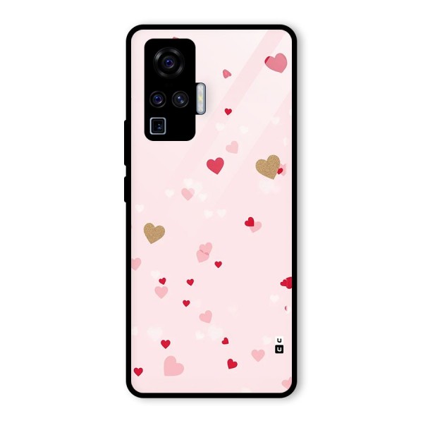 Flying Hearts Glass Back Case for Vivo X50 Pro