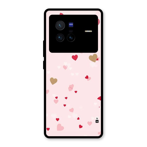 Flying Hearts Glass Back Case for Vivo X80