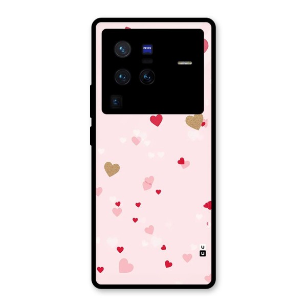 Flying Hearts Glass Back Case for Vivo X80 Pro