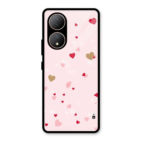 Flying Hearts Glass Back Case for Vivo Y100A