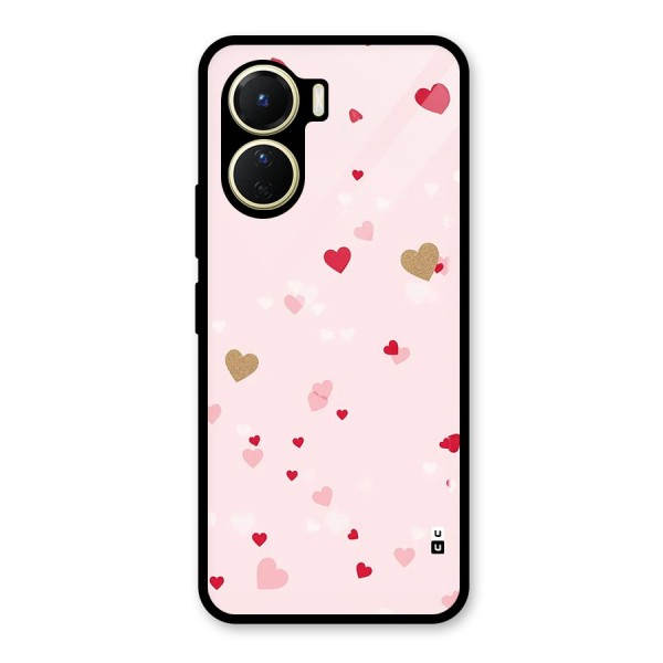 Flying Hearts Glass Back Case for Vivo Y16