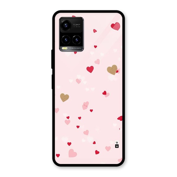 Flying Hearts Glass Back Case for Vivo Y21A