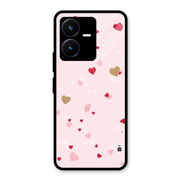 Flying Hearts Glass Back Case for Vivo Y22