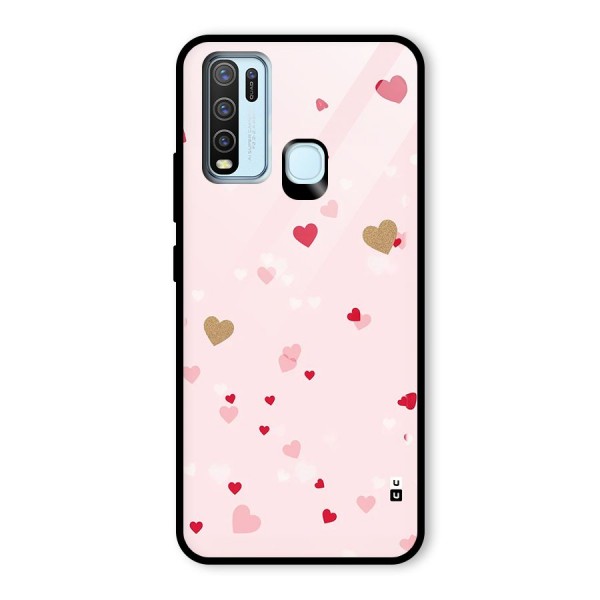 Flying Hearts Glass Back Case for Vivo Y30