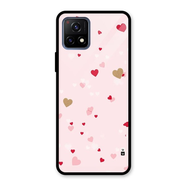 Flying Hearts Glass Back Case for Vivo Y72 5G