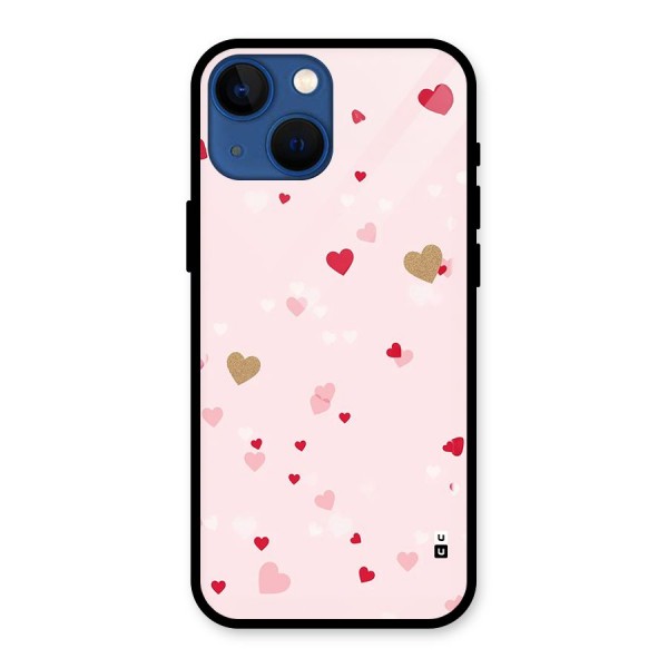 Flying Hearts Glass Back Case for iPhone 13 Mini