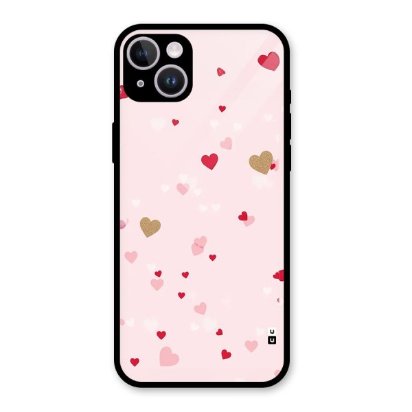 Flying Hearts Glass Back Case for iPhone 14 Plus