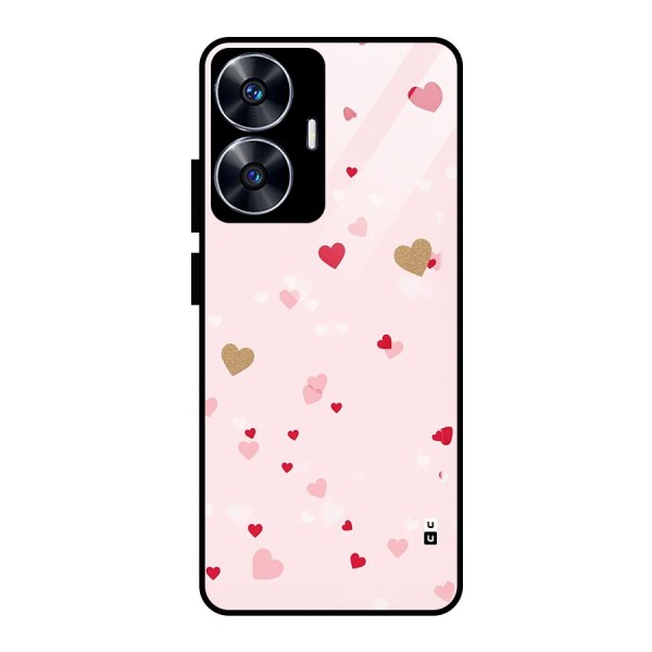 Flying Hearts Glass Back Case for realme C55