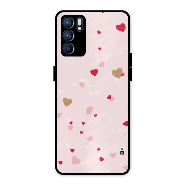 Flying Hearts Metal Back Case for Oppo Reno6 5G