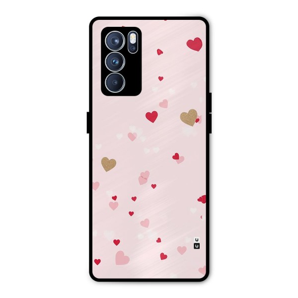 Flying Hearts Metal Back Case for Oppo Reno6 Pro 5G