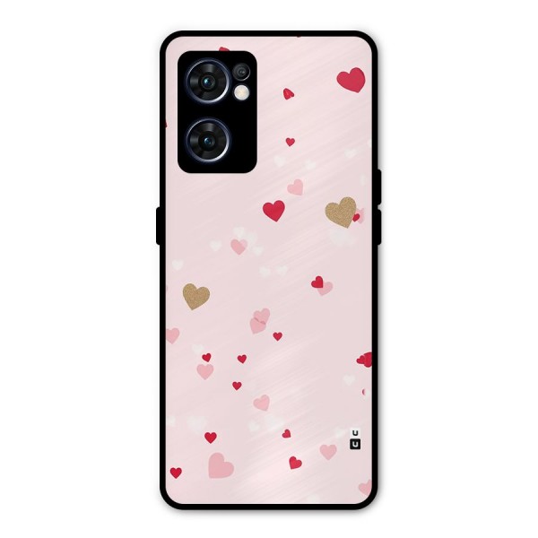 Flying Hearts Metal Back Case for Oppo Reno7 5G