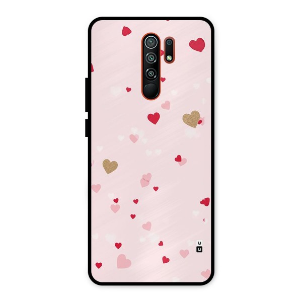 Flying Hearts Metal Back Case for Redmi 9 Prime