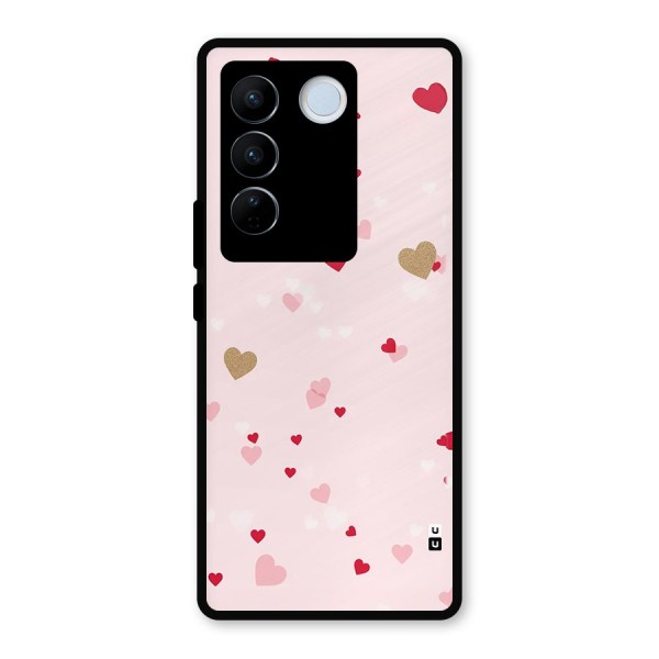 Flying Hearts Metal Back Case for Vivo V27 Pro