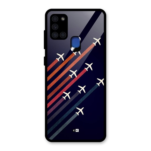 Flying Planes Glass Back Case for Galaxy A21s