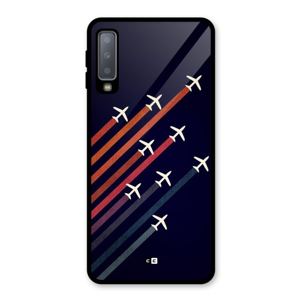 Flying Planes Glass Back Case for Galaxy A7 (2018)