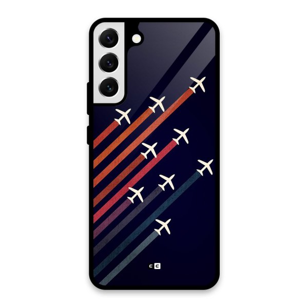 Flying Planes Glass Back Case for Galaxy S22 Plus 5G