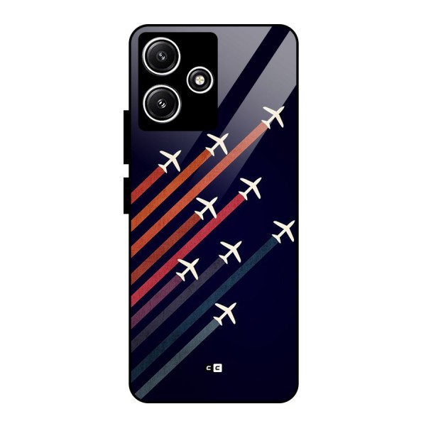 Flying Planes Glass Back Case for Redmi 12 5G