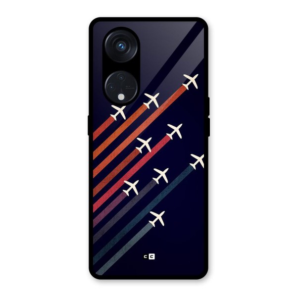 Flying Planes Glass Back Case for Reno8 T 5G