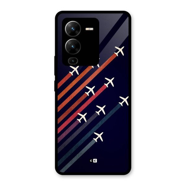 Flying Planes Glass Back Case for Vivo V25 Pro