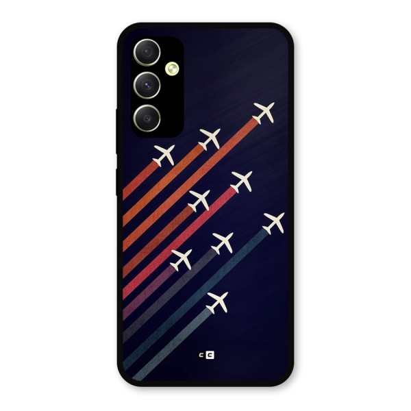 Flying Planes Metal Back Case for Galaxy A34