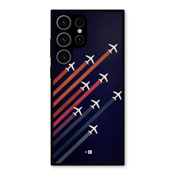 Flying Planes Metal Back Case for Galaxy S23 Ultra