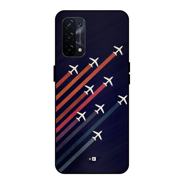 Flying Planes Metal Back Case for Oppo A74 5G