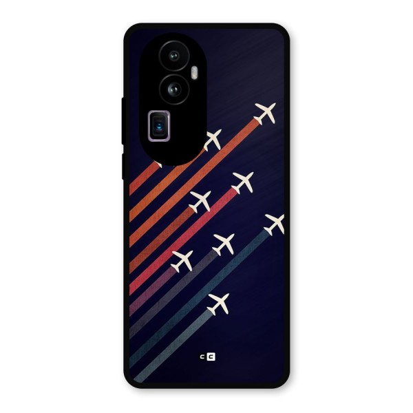 Flying Planes Metal Back Case for Oppo Reno10 Pro Plus