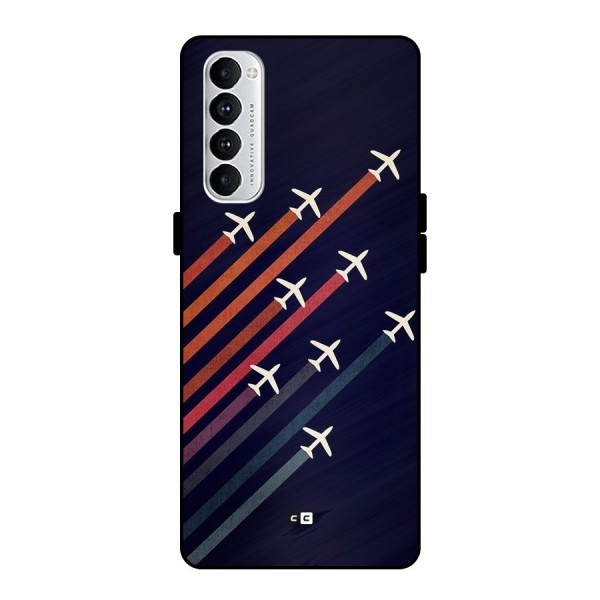 Flying Planes Metal Back Case for Oppo Reno4 Pro