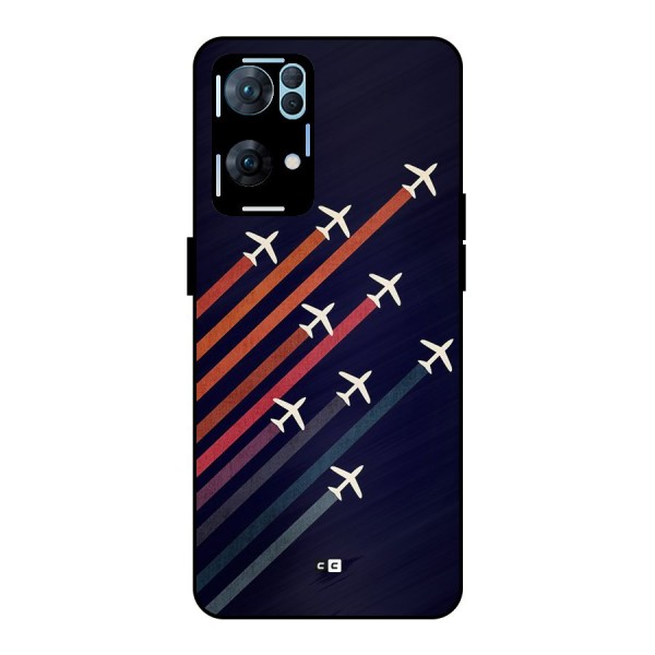 Flying Planes Metal Back Case for Oppo Reno7 Pro 5G