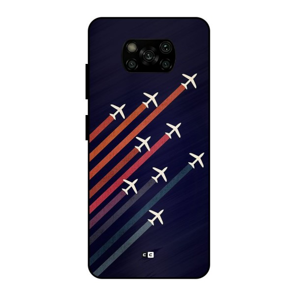 Flying Planes Metal Back Case for Poco X3