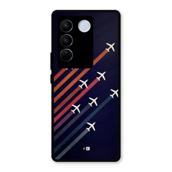 Flying Planes Metal Back Case for Vivo V27 Pro