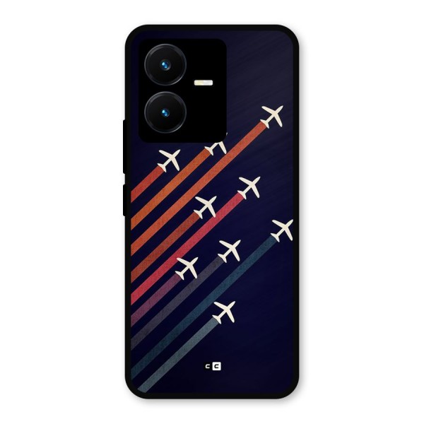 Flying Planes Metal Back Case for Vivo Y22s