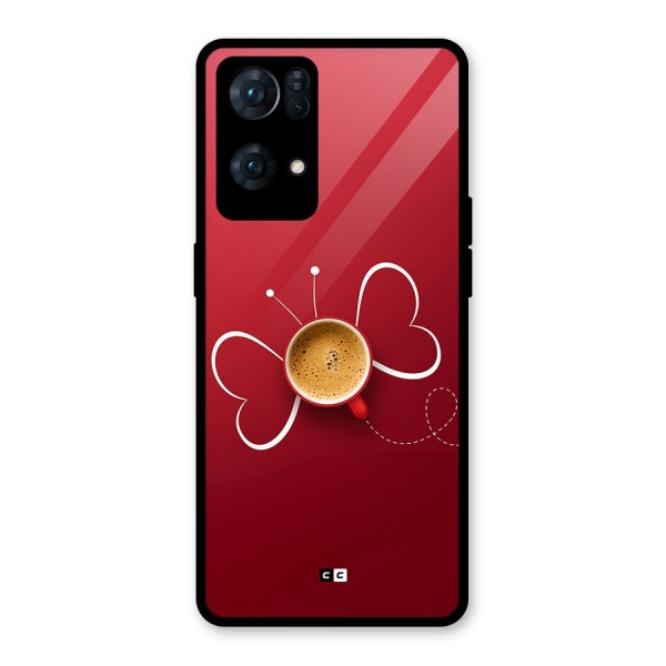 Flying Tea Glass Back Case for Oppo Reno7 Pro 5G